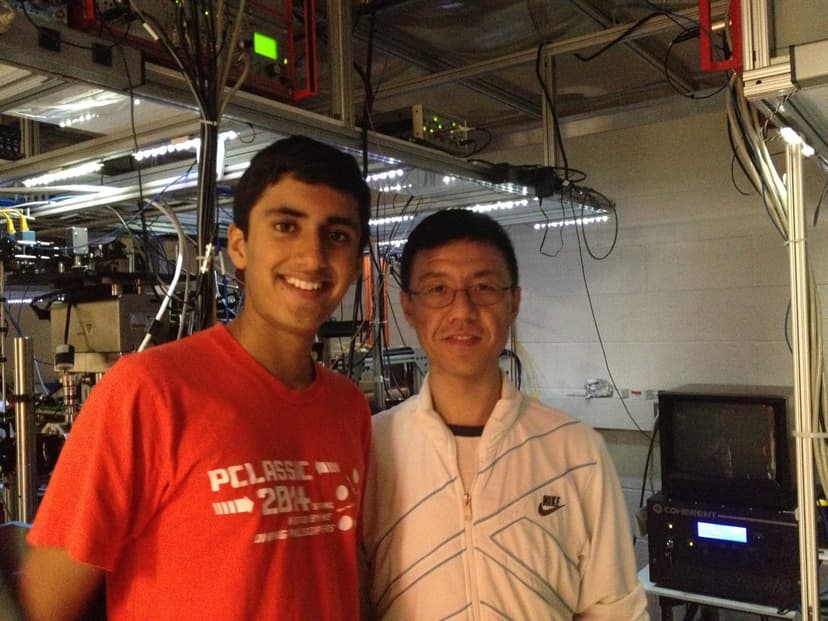 Sohum at the Joint Quantum Institute with researcher Xiao (Sean) Li