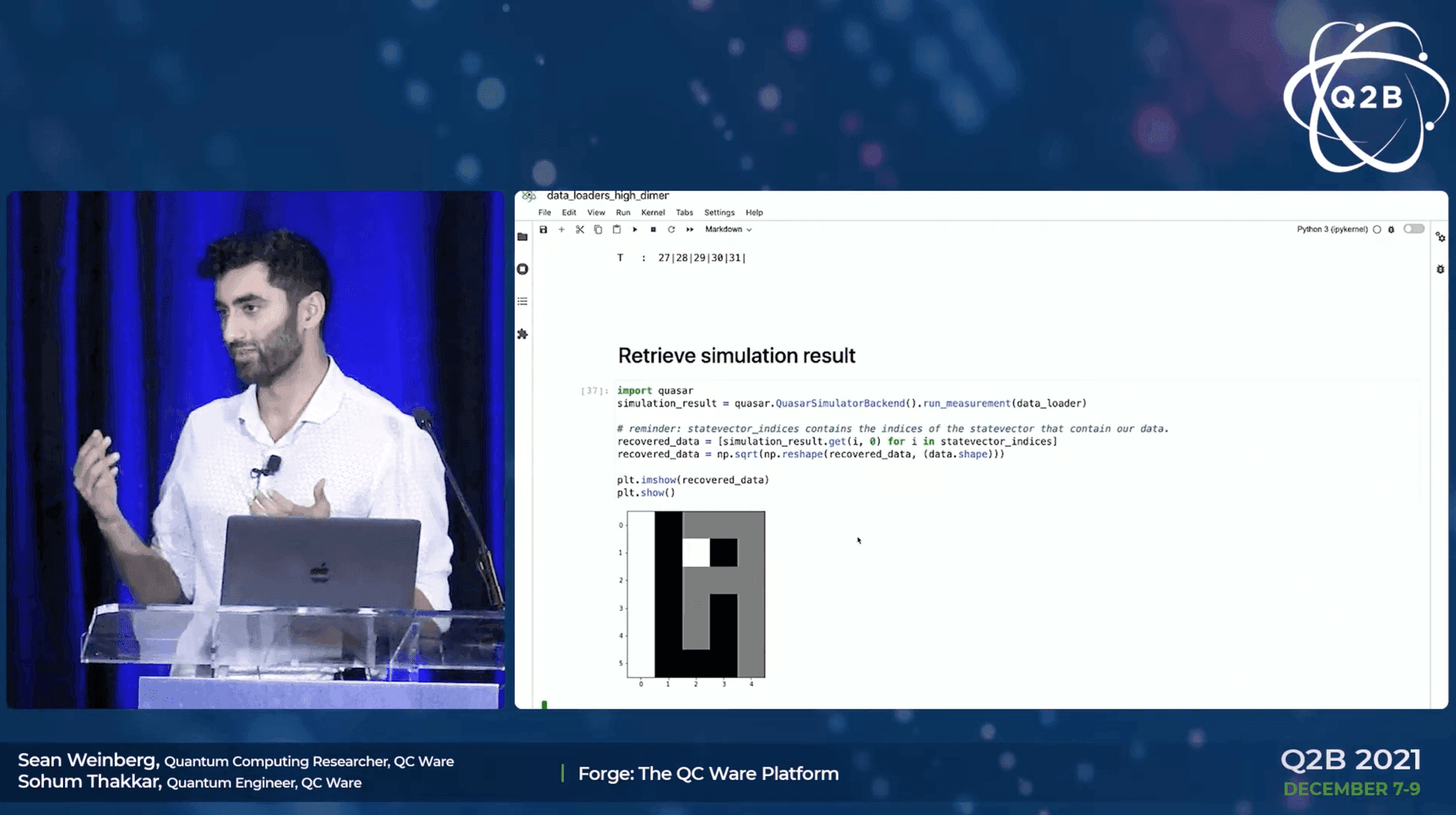 Sohum teaching quantum computing at the Q2B conference